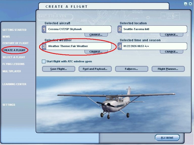 تعیین آب و هوا در برنامه