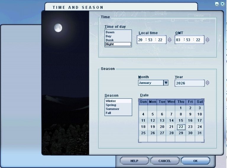 تنظیم تاریخ در برنامه