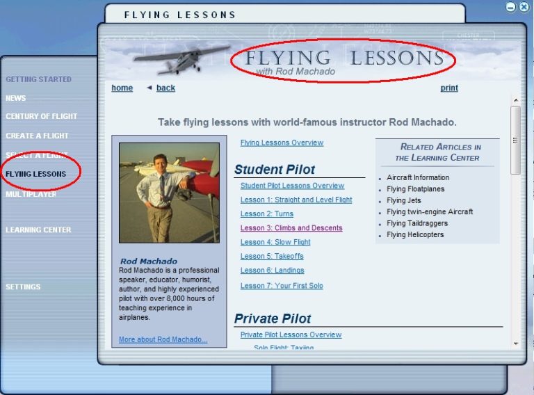 بخش Flying Lessons