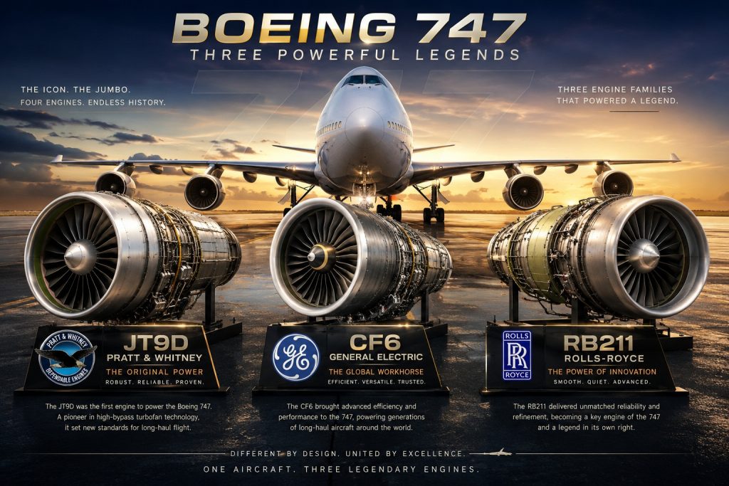 موتورهای Boeing 747 در تاریخچه بویینگ 747